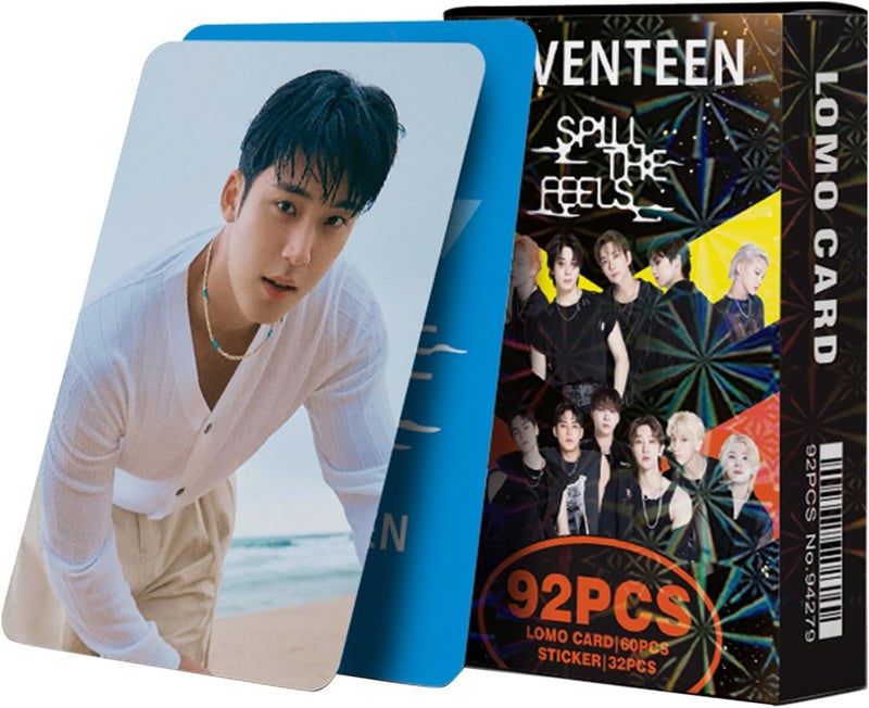 KPOPBP Seventeen Spill The Feels Album Photocards 60 PCS KPOP Lomo Cards Set 32 PCS Stickers Seventeen Photo Cards Merch gift for Boys and Girls - Image 1